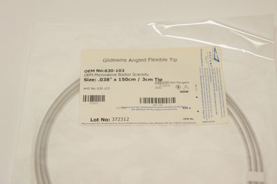 630-103 ~ Ascent Glidewire Angled Flexible Tip 0.038inch x 150cm x 3cm (x)
